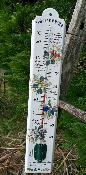 Thermomtre Fleurs fruits extrieur dcoratif maill blanc 50 cm