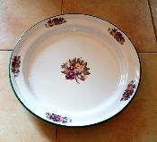 Plateau émaillé Plat service et four motif fleur pensée déco cuisine