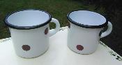 Mug maill pois rouges, lot de 2 tasses mailles vaisselle extrieure camping