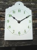 Horloge maille blanche cadran chiffres verts made in France