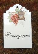 Plaque émaillée Bourgogne décor raisin: plaque émail véritable idéale pour cave made in France