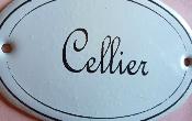 Plaque émaillée Cellier, plaque de porte déco vintage ovale