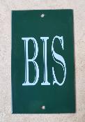 Petite plaque émaillée BIS vert numéro de maison émail et cetera
