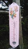 Thermomètre rétro émaillé Rose bouquet Arémail Emalia: thermomètre émail véritable 30 cm