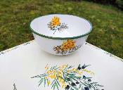 Saladier émaillé creux Mimosa 21 cm: vaisselle émaillée déco Provence