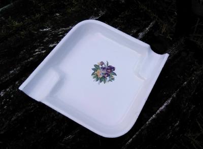Cendrier émaillé motif fleur pensées cendrier fonctionnel pratique et sain
