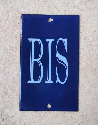 Petite plaque émaillée BIS numéro de maison émail et cetera