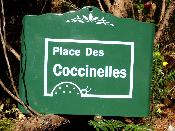 Plaque jardin Coccinelle, véritable plaque émaillée de rue originale et charmante
