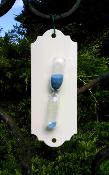 Sablier original sable bleu déco vintage émaillé ivoire made in France