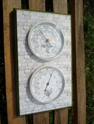 Station météo couleur Baromètre Thermomètre Aromates Tradition déco 