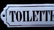 Plaque émaillée Toilettes plaque vintage brocante émail et cetera
