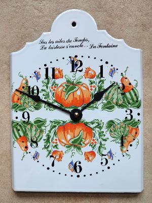 Horloge émaillée déco citrouilles garantie émail véritable France