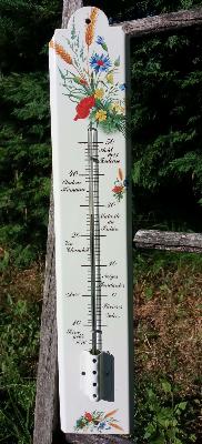 Thermomètre jardin émaillé fleurs des champs 50 cm: thermomètre émail Arémail Emalia 
