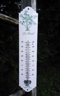 Thermomètre émaillé déco de jardin extérieur intérieur Persil 30 cm