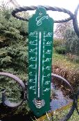 Thermomètre émaillé ancien modèle vert 25 cm jardin maison Arémail Emalia