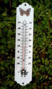 Thermomètre extérieur émaillé décoratif Papillon 25 cm: thermomètre idéal au jardin 