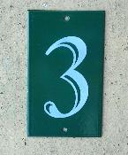 Petite plaque émaillée numéro de maison N° 3 émail et cetera