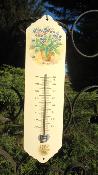 Thermomètre émaillé fleurs Jardin Maison Arémail Emalia: authentique thermomètre en émail 35 cm