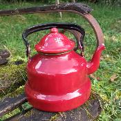 Bouilloire rouge maille vintage tous feux dcorative 1 Litre