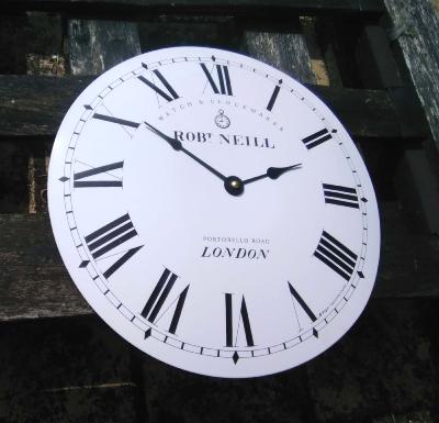 Horloge Londres publicitaire émaillée ronde bombée London Neil
