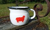 Pot à lait émail pot verseur Animaux déco vaisselle émaillée émail etc