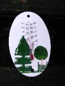 Thermomètre émaillé ovale arbre topiaire thermomètre extérieur décoratif 