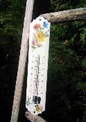 Thermomètre extérieur émaillé bouquet de fleurs marguerite 25 cm