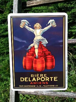 Plaque émaillée Bière Delaporte: plaque numérotée de brasserie en émail made in France