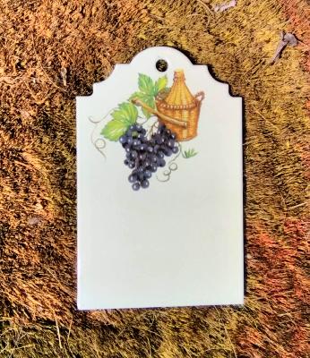 Plaque cave émaillée Vin Raisin noir personnalisable: identification des vins à la cave