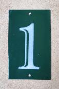 Petite plaque émaillée numéro de maison N° 1 vert émail et cetera