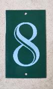 Petite plaque émaillée numéro de maison N° 8 vert émail et cetera