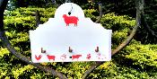 Porte-cls maill animaux dco rouge plaque mail