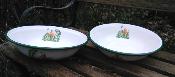 2 Saladiers émaillés décor citrouille: vaisselle émaillée camping, jardin