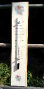 Thermomtre Bois dcor pot de fleurs 50 cm: thermomtre dcoration intrieure