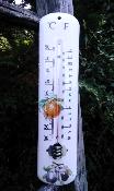 Thermomètre fruits extérieur émaillé 25 cm: thermomètre déco jardin maison