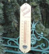 Thermomètre Vintage décoratif émaillé crème 30 cm: thermomètre émail déco