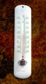 Thermomètre émaillé blanc classique extérieur Imprimé vert 25 cm