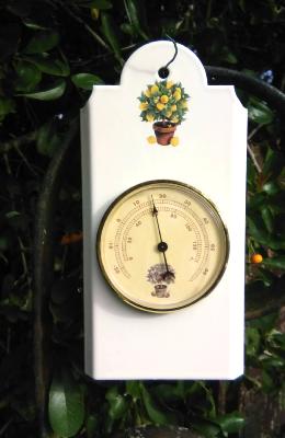 Thermomètre émaillé arbre à fruits citron 100% made in France mouvement Barostar