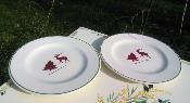 Assiette dessert déco montagne Arémail Emalia made in France lot de 2