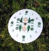 Horloge émaillée ronde jardin à la française pendule bombée originale
