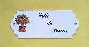 Plaque de porte Salle de Bains maille arbre fruitier dco Vintage