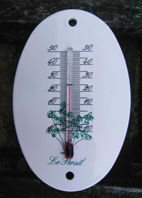 Thermomètre émaillé herbes aromatiques Persil, thermomètre émail décoratif