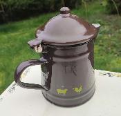 Cafetière émaillée 1/2 L animaux frise décorative fonctionnelle