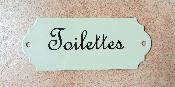 Plaque de porte Toilettes maille verte qualit mail vritable made in France