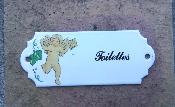 Plaque Toilettes vintage maille anges, plaque mail et cetera