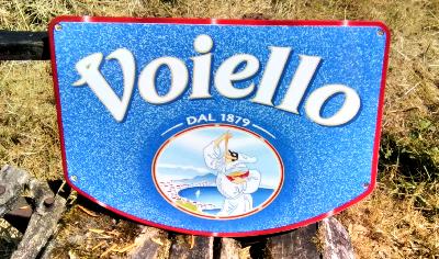 Plaque émaillée ancienne publicité pâtes italiennes Marque Voiello amusante parfait état