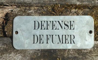 Plaque défense de fumer acier galva zinc intérieur ou extérieur