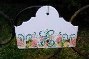 Porte cls mural vintage maill motif fleur, accroche torchon