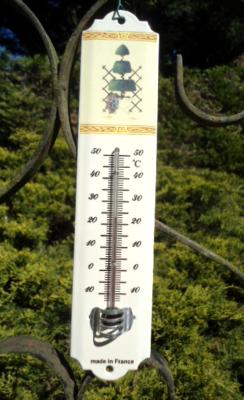 Thermomètre extérieur émaillé jardin à la française Arémail Emalia décoratif 25 cm