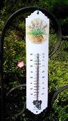 Thermomètre émaillé jardin sauge: thermomètre émail extérieur 30 cm